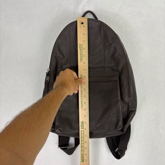 Cole Haan Brown Pebbled Leather Backpack - Picture 9 of 15
